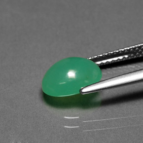 1.90캐럿 천연 그린 크리소프레이즈, 타원형 컷, 9×7.1 mm, 투명한