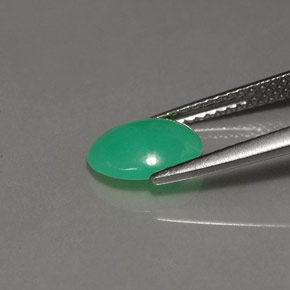 1.21캐럿 천연 녹색 크리소프레이즈, 타원형 컷, 투명한