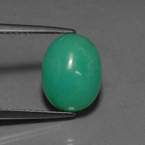 4.05캐럿 천연 그린 크리소프레이즈, 타원형 컷, 11.3×8.6 mm, 투명한