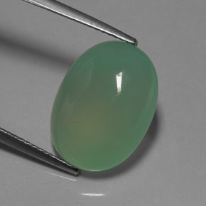 8.10캐럿 천연 그린 크리소프레이즈, 투명한, 15.8×11.7 mm, 투명/반투명