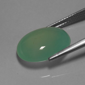 8.10캐럿 천연 그린 크리소프레이즈, 투명한, 15.8×11.7 mm, 투명/반투명