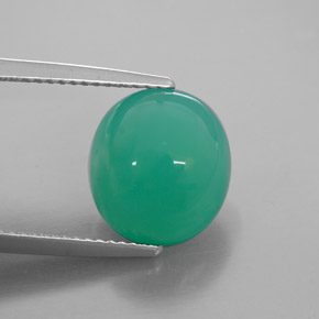 6.11캐럿 천연 그린 크리소프레이즈, 투명한, 11.6×10.5 mm, 투명/반투명
