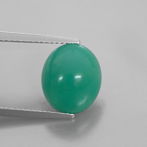 4.38캐럿 천연 그린 크리소프레이즈, 타원형 컷, 11.4×9.8 mm, 투명한