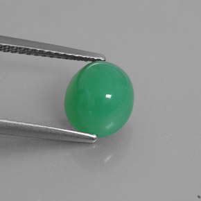 2.43캐럿 천연 그린 크리소프레이즈, 투명한, 8.7×7.6 mm, 투명/반투명