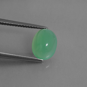2.49캐럿 천연 그린 크리소프레이즈, 투명한, 10.3×8 mm, 투명/반투명