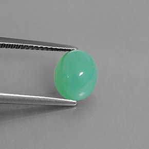 2.34캐럿 천연 그린 크리소프레이즈, 투명한, 8.8×7.3 mm, 투명/반투명