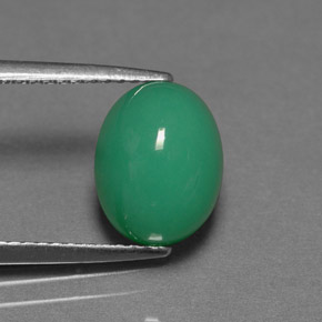 3.93캐럿 천연 그린 크리소프레이즈, 타원형 컷, 10.1×8 mm, 투명한