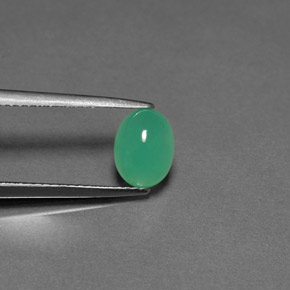 1.57캐럿 천연 그린 크리소프레이즈, 투명한, 8×6 mm, 투명/반투명