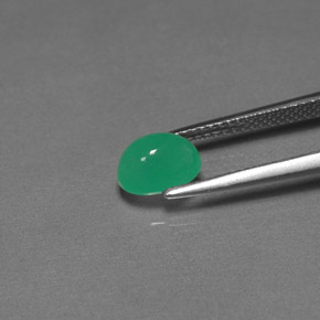 1.51캐럿 천연 그린 크리소프레이즈, 투명한, 7.9×5.9 mm, 투명/반투명