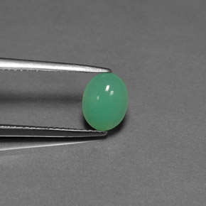 1.27캐럿 천연 그린 크리소프레이즈, 투명한, 8.3×6.4 mm, 투명/반투명