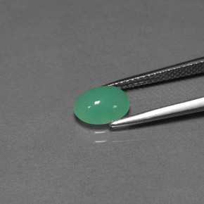1.27캐럿 천연 그린 크리소프레이즈, 투명한, 8.3×6.4 mm, 투명/반투명