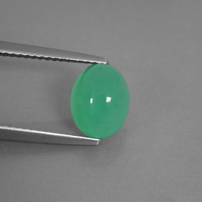 2.13캐럿 천연 그린 크리소프레이즈, 투명한, 9×7 mm, 투명/반투명