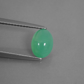 1.42캐럿 천연 그린 크리소프레이즈, 투명한, 8.3×6.2 mm, 투명/반투명