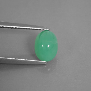 1.66캐럿 천연 그린 크리소프레이즈, 투명한, 8.3×6.1 mm, 투명/반투명