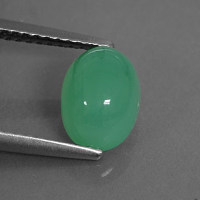 2.04캐럿 천연 그린 크리소프레이즈, 투명한, 8.6×6.2 mm, 투명/반투명