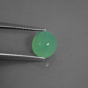 1.55캐럿 천연 그린 크리소프레이즈, 투명한, 7.4×6.8 mm, 투명/반투명