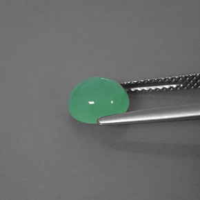 1.55캐럿 천연 그린 크리소프레이즈, 투명한, 7.4×6.8 mm, 투명/반투명