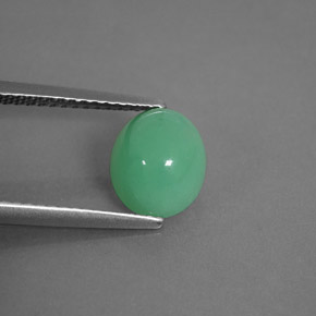 2.05캐럿 천연 그린 크리소프레이즈, 투명한, 8.5×7.2 mm, 투명/반투명