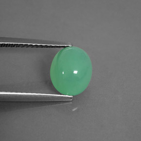2.05캐럿 천연 그린 크리소프레이즈, 투명한, 8.5×7.1 mm, 투명/반투명