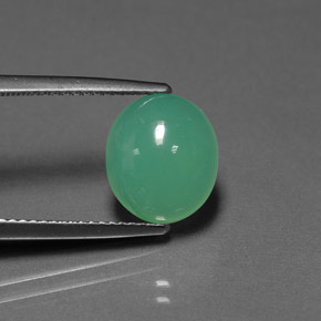 3.50캐럿 천연 그린 크리소프레이즈, 투명한, 10.8×9.4 mm, 투명/반투명