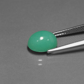 3.04캐럿 천연 그린 크리소프레이즈, 투명한, 9.9×7.7 mm, 투명/반투명
