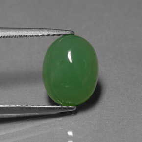 3.42캐럿 천연 그린 크리소프레이즈, 투명한, 10.8×8.5 mm, 투명/반투명