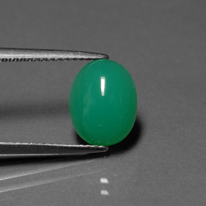 2.49캐럿 천연 그린 크리소프레이즈, 투명한, 10.2×8 mm, 투명/반투명