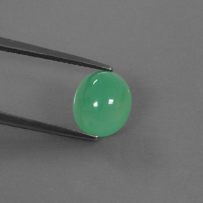 3.87캐럿 천연 그린 크리소프레이즈, 투명한, 10.6×9.1 mm, 투명/반투명