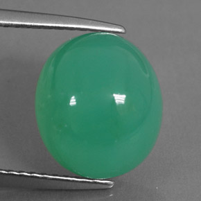 5.35캐럿 천연 그린 크리소프레이즈, 타원형 컷, 11.1×9.7 mm, 투명한