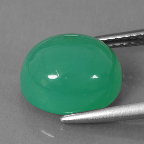 5.35캐럿 천연 그린 크리소프레이즈, 타원형 컷, 11.1×9.7 mm, 투명한