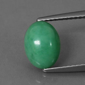 2.03캐럿 천연 그린 크리소프레이즈, 타원형 컷, 9×7 mm, 불투명체
