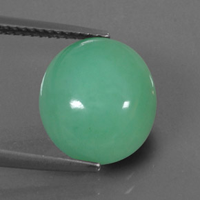 6.16캐럿 천연 그린 크리소프레이즈, 타원형 컷, 12.7×11.4 mm, 불투명체