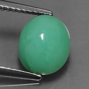 2.84캐럿 천연 그린 크리소프레이즈, 타원형 컷, 9.5×7.9 mm, 불투명체