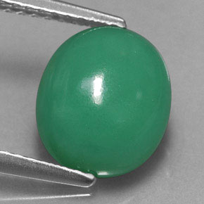 3.14캐럿 천연 그린 크리소프레이즈, 타원형 컷, 9.9×8.6 mm, 투명한
