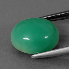 4.67캐럿 천연 그린 크리소프레이즈, 타원형 컷, 11×9.3 mm, 불투명체