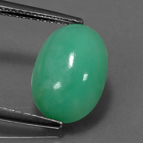 4.43캐럿 천연 그린 크리소프레이즈, 타원형 컷, 12.7×8.8 mm, 불투명체