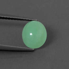 1.79캐럿 천연 그린 크리소프레이즈, 타원형 컷, 8.4×7.1 mm, 불투명체
