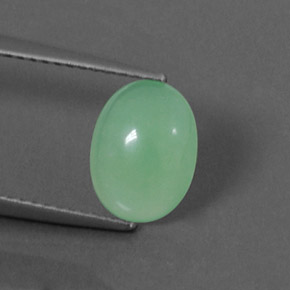 1.67캐럿 천연 그린 크리소프레이즈, 타원형 컷, 9.8×7.4 mm, 투명한