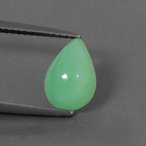 2.13캐럿 천연 그린 크리소프레이즈, 배 모양, 10.1×7.1 mm, 불투명체