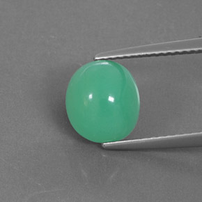2.52캐럿 천연 그린 크리소프레이즈, 타원형 컷, 8.7×7.8 mm, 불투명체