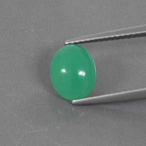 1.80캐럿 천연 그린 크리소프레이즈, 타원형 컷, 9×7.3 mm, 불투명체