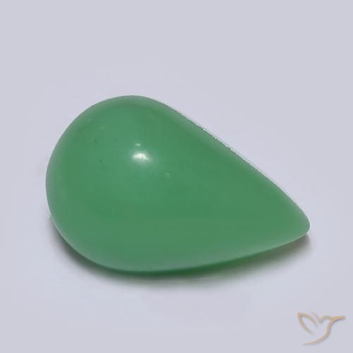 4.74캐럿 천연 따뜻한 녹색 크리소프레이즈, 배 모양, 12.6×8.3 mm, 투명한