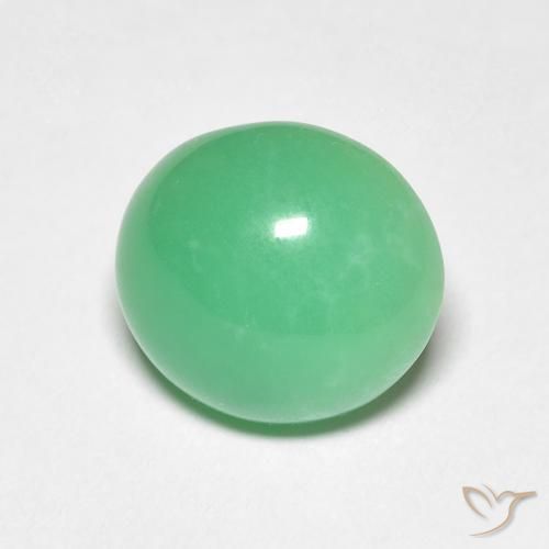 3.38캐럿 천연 옅은 황록색 크리소프레이즈, 타원형 컷, 10.1×9.2 mm, 불투명체