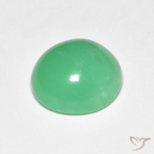 3.38캐럿 천연 옅은 황록색 크리소프레이즈, 타원형 컷, 10.1×9.2 mm, 불투명체