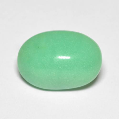 4.45캐럿 천연 라이트 그린 크리소프레이즈, 타원형 컷, 13.6×9.7 mm, 불투명체