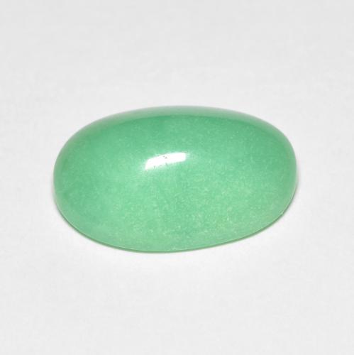 4.45캐럿 천연 라이트 그린 크리소프레이즈, 타원형 컷, 13.6×9.7 mm, 불투명체