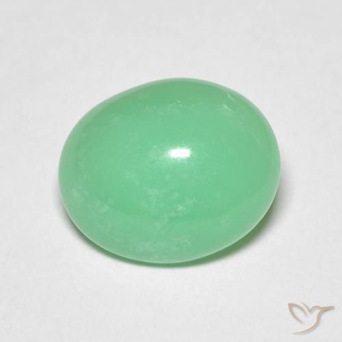 3.34캐럿 천연 라이트 그린 크리소프레이즈, 타원형 컷, 11.2×9.2 mm, 투명한
