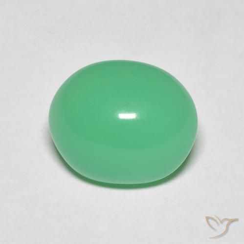3.48ct 자연스러운 토끼풀 그린 크리소프레이즈, 타원형, 불투명체