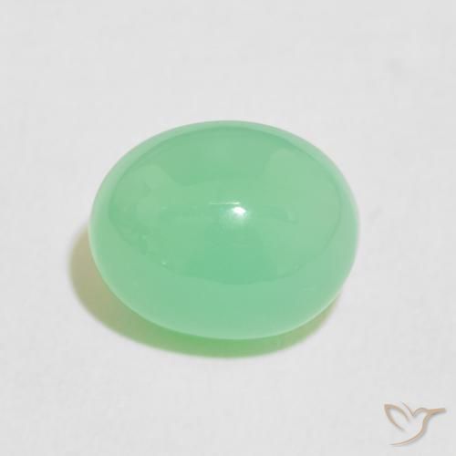 3.60ct 자연스러운 옅은 황록색 크리소프레이즈, 타원형, 불투명체