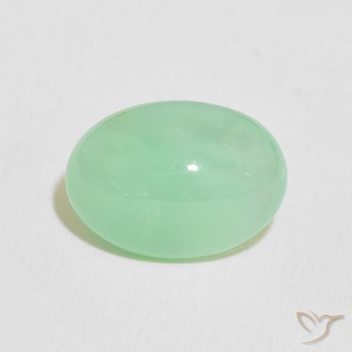 4.68ct 자연스러운 라이트 샴록 그린 크리소프레이즈, 타원형, 투명한
